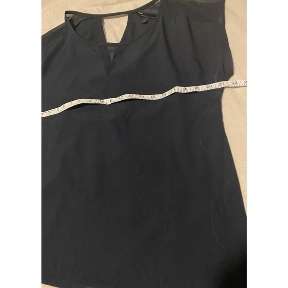 Banana Republic Womens Dark Blouse Size Large Navy Silky Office Dressy Top - Picture 8 of 10